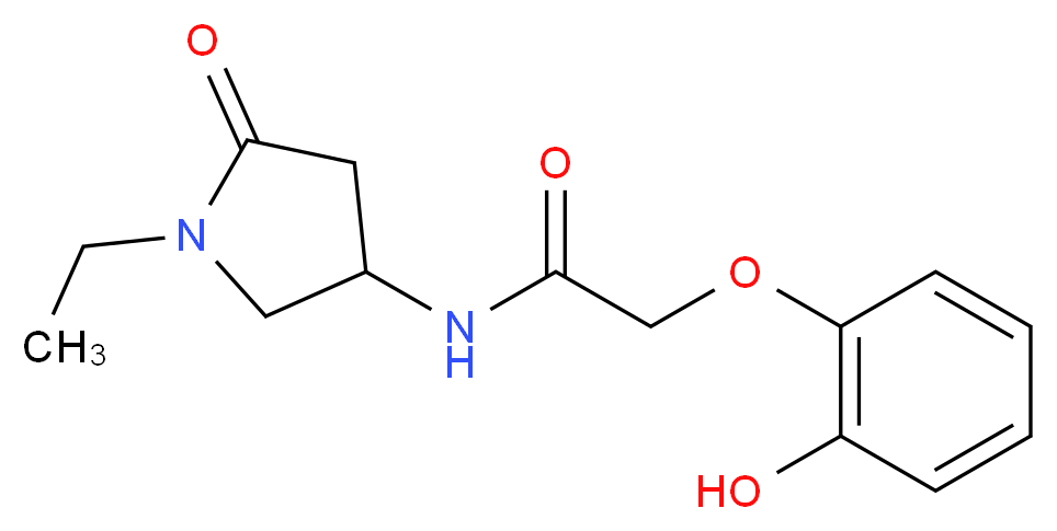 N-(1-ethyl-5-oxopyrrolidin-3-yl)-2-(2-hydroxyphenoxy)acetamide_Molecular_structure_CAS_)