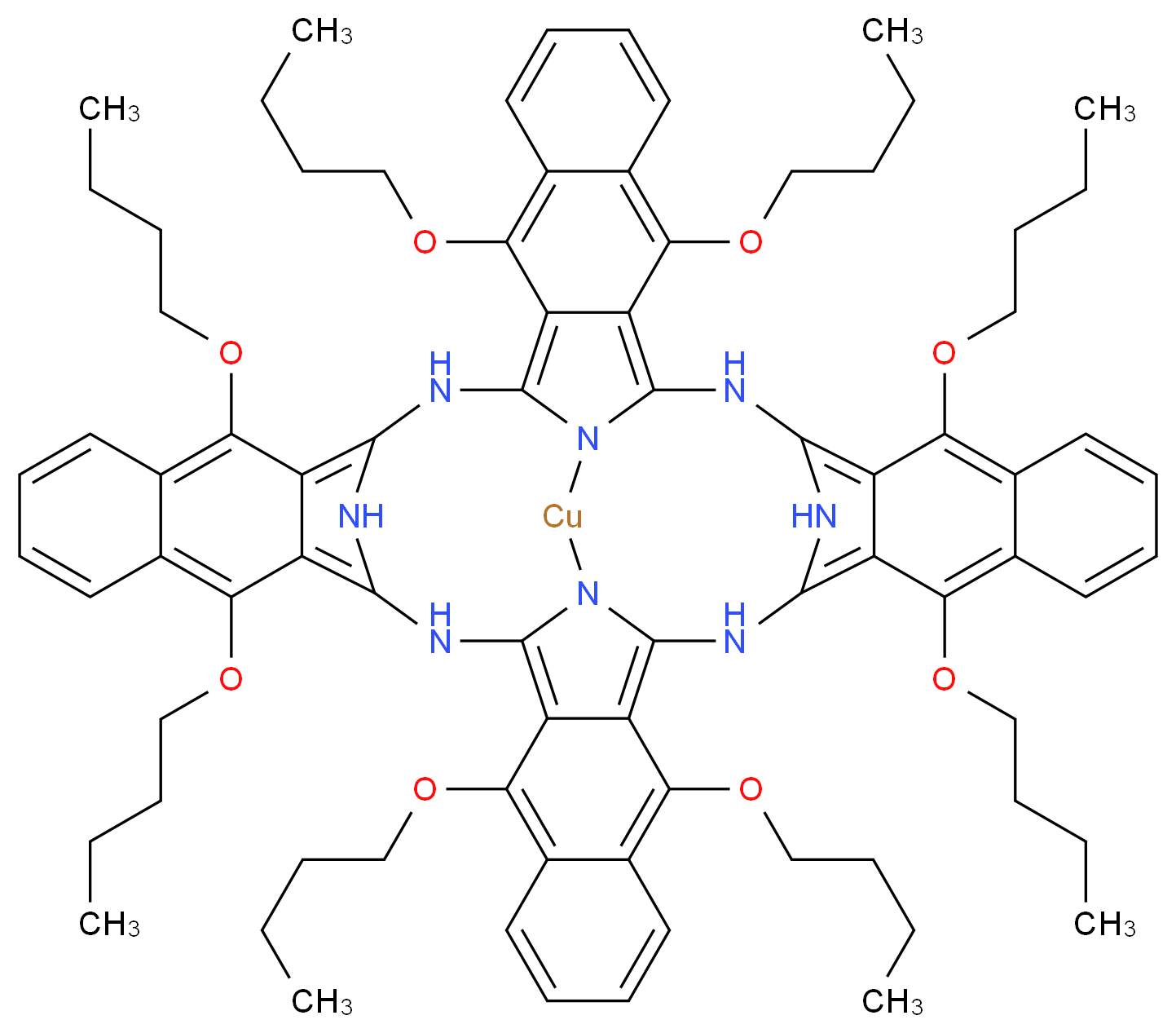 Copper(II) 5,9,14,18,23,27,32,36-octabutoxy-2,3-naphthalocyanine_Molecular_structure_CAS_155773-67-4)