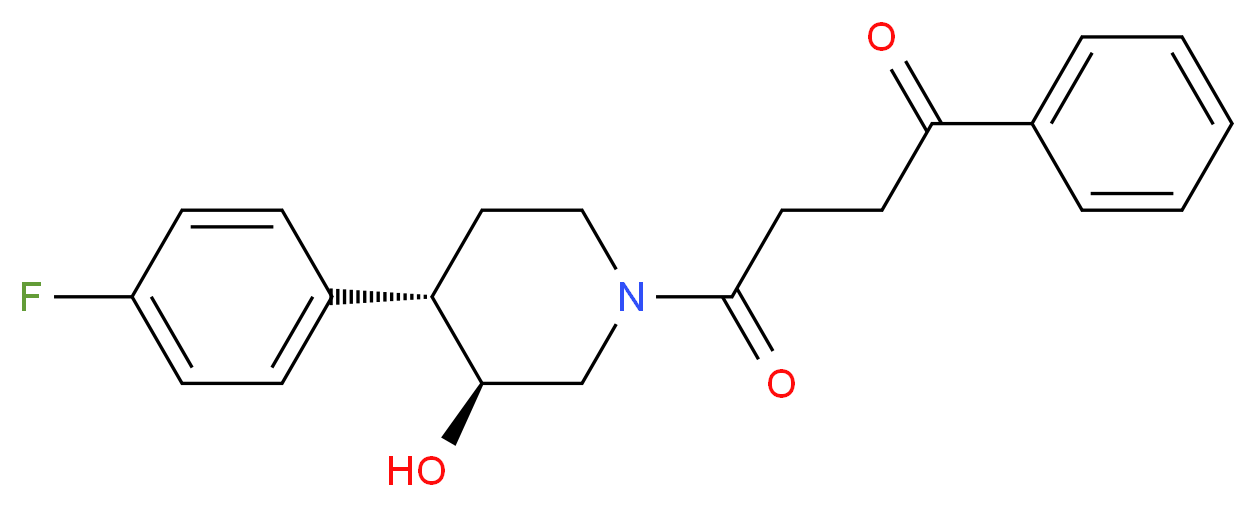 4-[(3S*,4S*)-4-(4-fluorophenyl)-3-hydroxypiperidin-1-yl]-4-oxo-1-phenylbutan-1-one_Molecular_structure_CAS_)