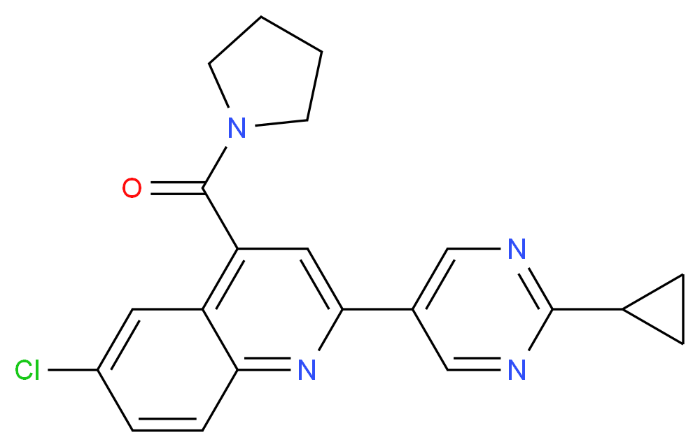 6-chloro-2-(2-cyclopropylpyrimidin-5-yl)-4-(pyrrolidin-1-ylcarbonyl)quinoline_Molecular_structure_CAS_)