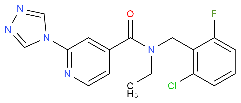 N-(2-chloro-6-fluorobenzyl)-N-ethyl-2-(4H-1,2,4-triazol-4-yl)isonicotinamide_Molecular_structure_CAS_)