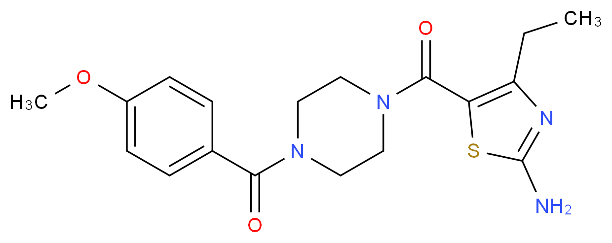 4-ethyl-5-{[4-(4-methoxybenzoyl)-1-piperazinyl]carbonyl}-1,3-thiazol-2-amine_Molecular_structure_CAS_)