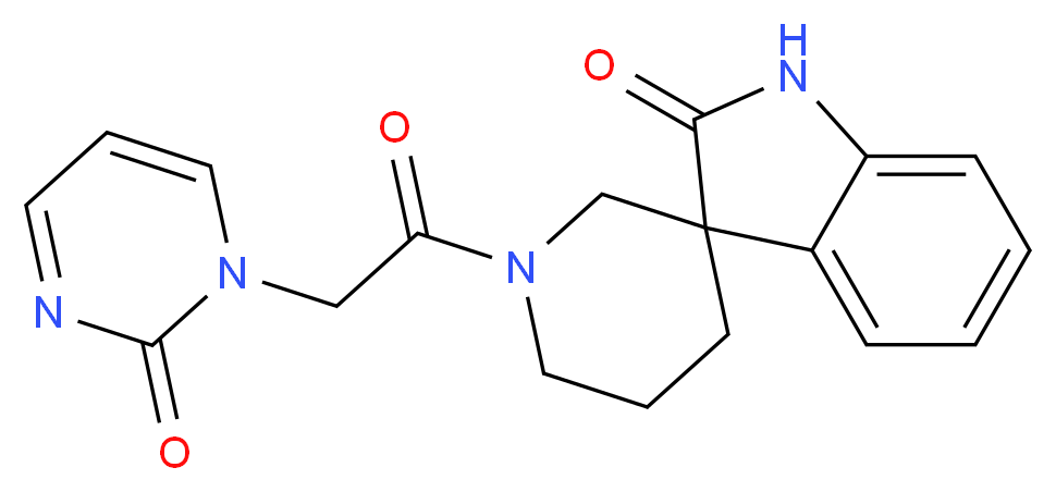 1'-[(2-oxopyrimidin-1(2H)-yl)acetyl]spiro[indole-3,3'-piperidin]-2(1H)-one_Molecular_structure_CAS_)