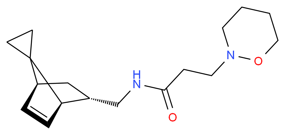 3-(1,2-oxazinan-2-yl)-N-[(1R*,2S*,4S*)-spiro[bicyclo[2.2.1]heptane-7,1'-cyclopropane]-5-en-2-ylmethyl]propanamide_Molecular_structure_CAS_)