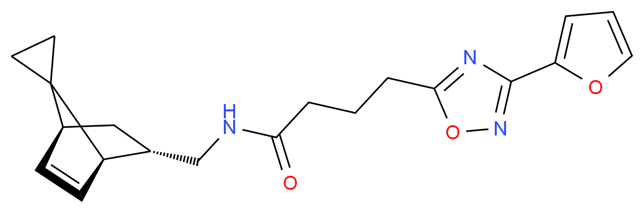 4-[3-(2-furyl)-1,2,4-oxadiazol-5-yl]-N-[(1R*,2S*,4S*)-spiro[bicyclo[2.2.1]heptane-7,1'-cyclopropane]-5-en-2-ylmethyl]butanamide_Molecular_structure_CAS_)