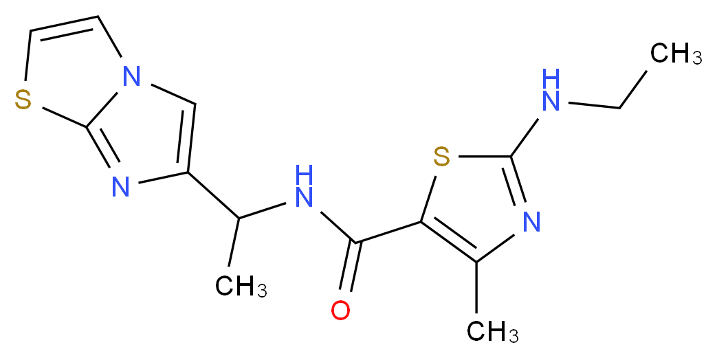 2-(ethylamino)-N-(1-imidazo[2,1-b][1,3]thiazol-6-ylethyl)-4-methyl-1,3-thiazole-5-carboxamide_Molecular_structure_CAS_)