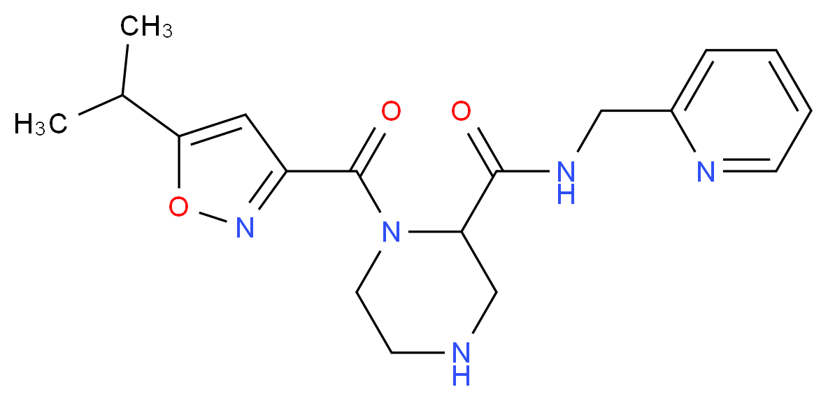 1-[(5-isopropyl-3-isoxazolyl)carbonyl]-N-(2-pyridinylmethyl)-2-piperazinecarboxamide_Molecular_structure_CAS_)