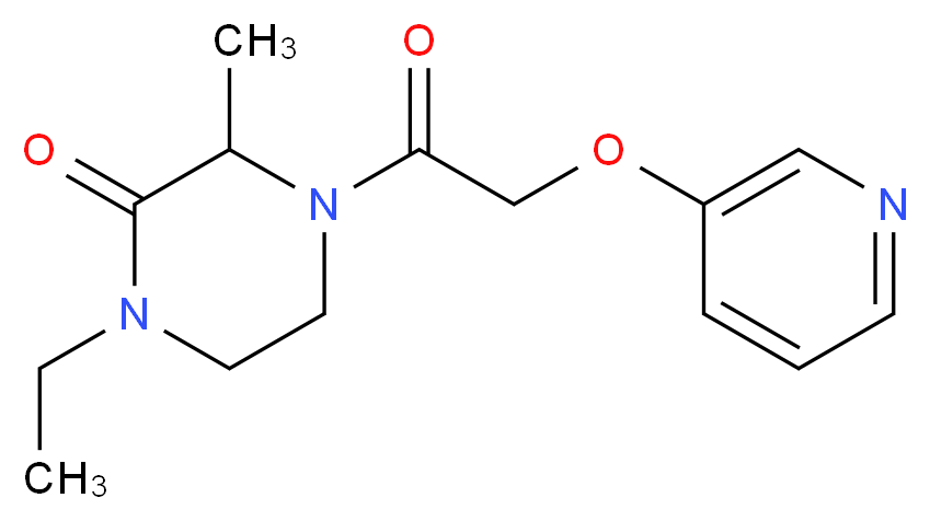 1-ethyl-3-methyl-4-[(pyridin-3-yloxy)acetyl]piperazin-2-one_Molecular_structure_CAS_)