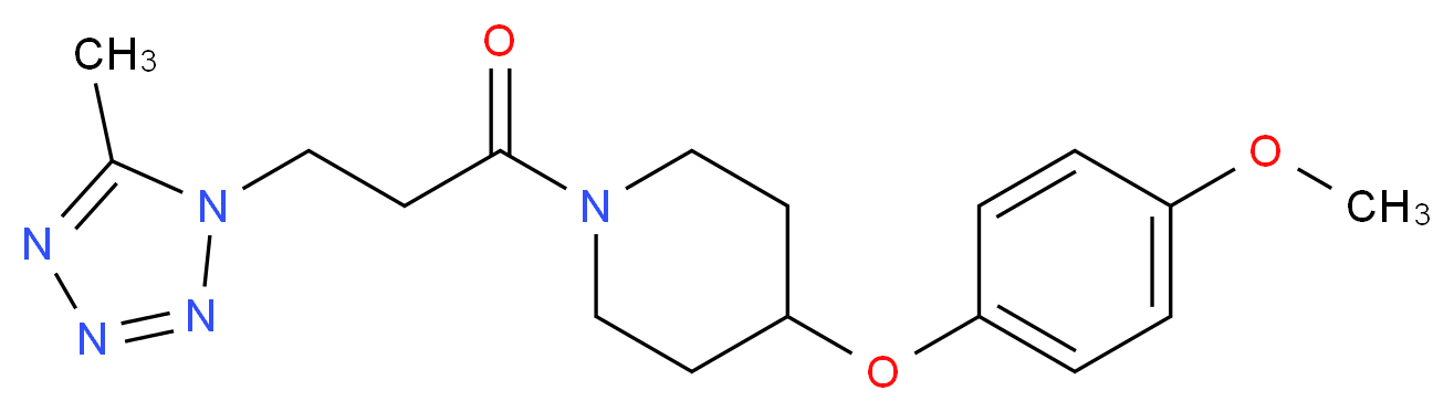 4-(4-methoxyphenoxy)-1-[3-(5-methyl-1H-tetrazol-1-yl)propanoyl]piperidine_Molecular_structure_CAS_)