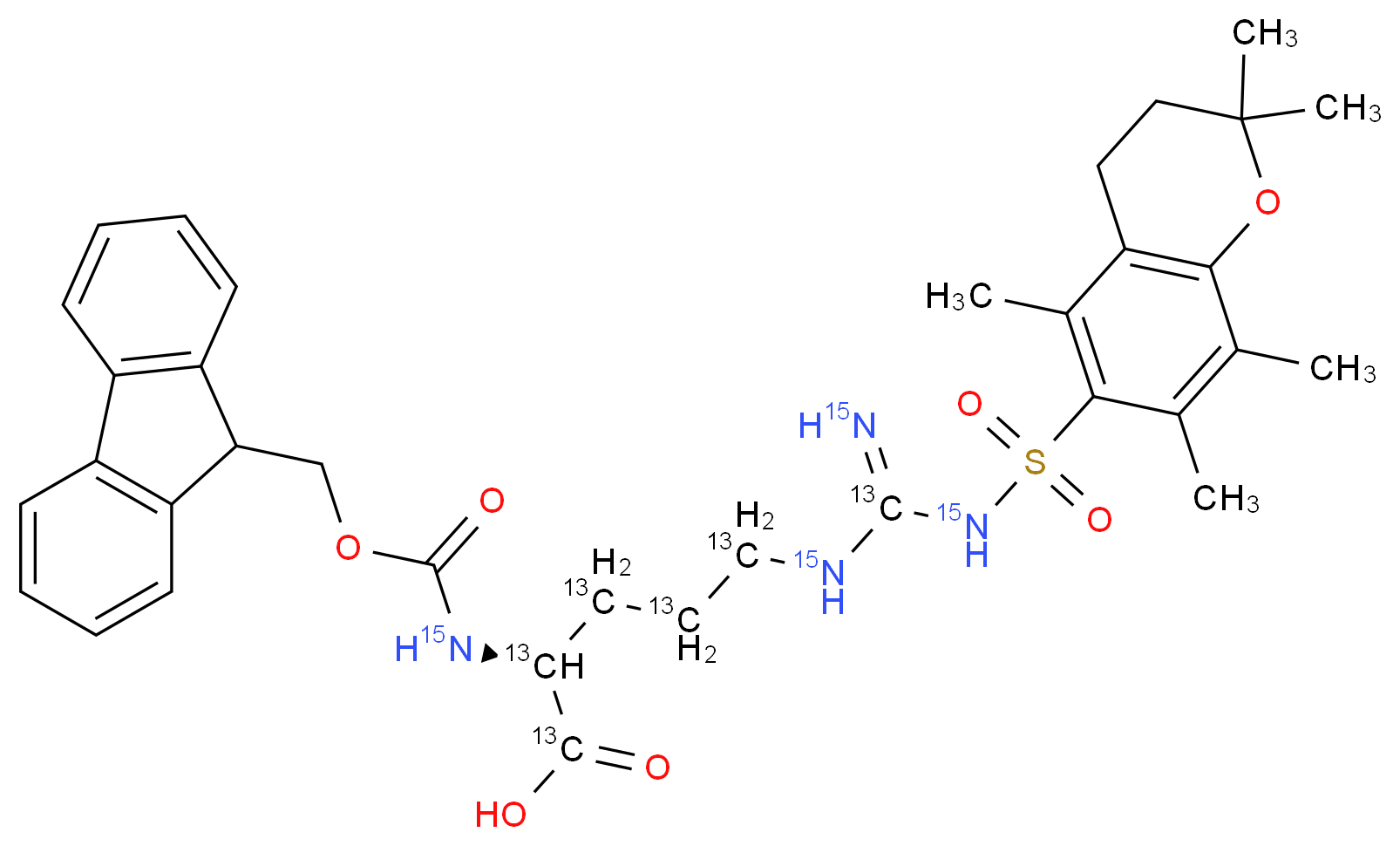 Fmoc-Arg(Pbf)-OH (U-13C6, U-15N4)_Molecular_structure_CAS_)