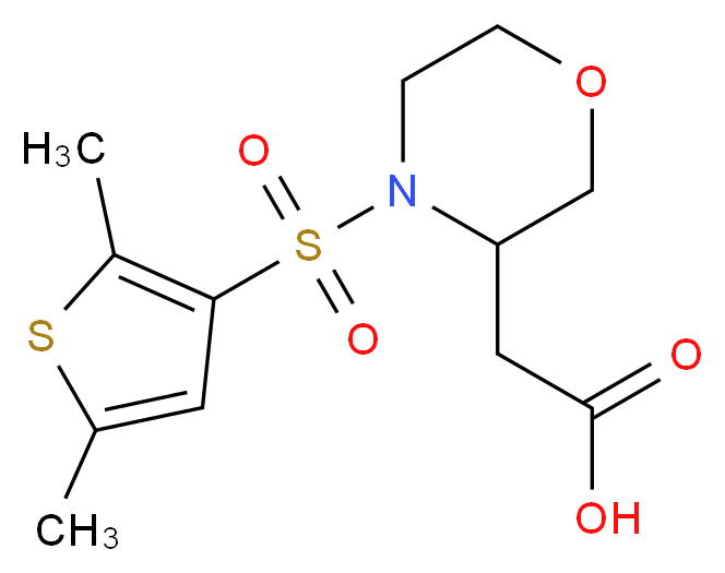 {4-[(2,5-dimethyl-3-thienyl)sulfonyl]-3-morpholinyl}acetic acid_Molecular_structure_CAS_)