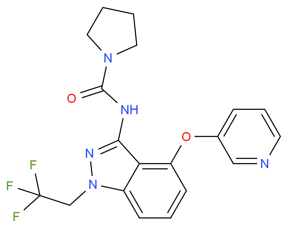 N-[4-(pyridin-3-yloxy)-1-(2,2,2-trifluoroethyl)-1H-indazol-3-yl]pyrrolidine-1-carboxamide_Molecular_structure_CAS_)