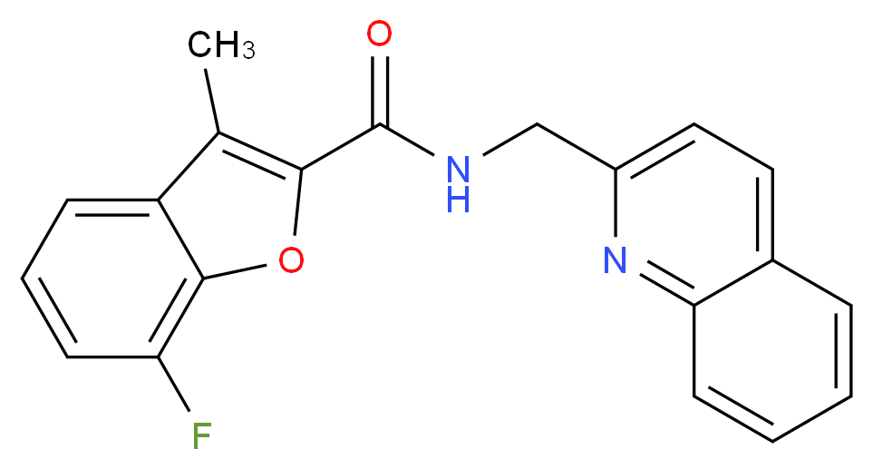 7-fluoro-3-methyl-N-(2-quinolinylmethyl)-1-benzofuran-2-carboxamide_Molecular_structure_CAS_)