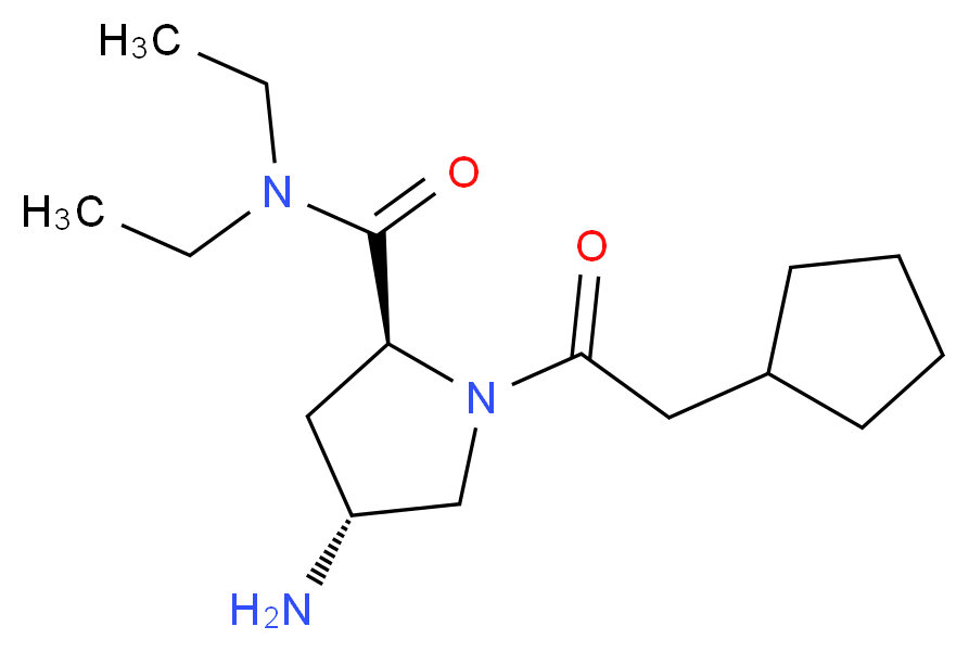 (2S,4R)-4-amino-1-(cyclopentylacetyl)-N,N-diethylpyrrolidine-2-carboxamide_Molecular_structure_CAS_)