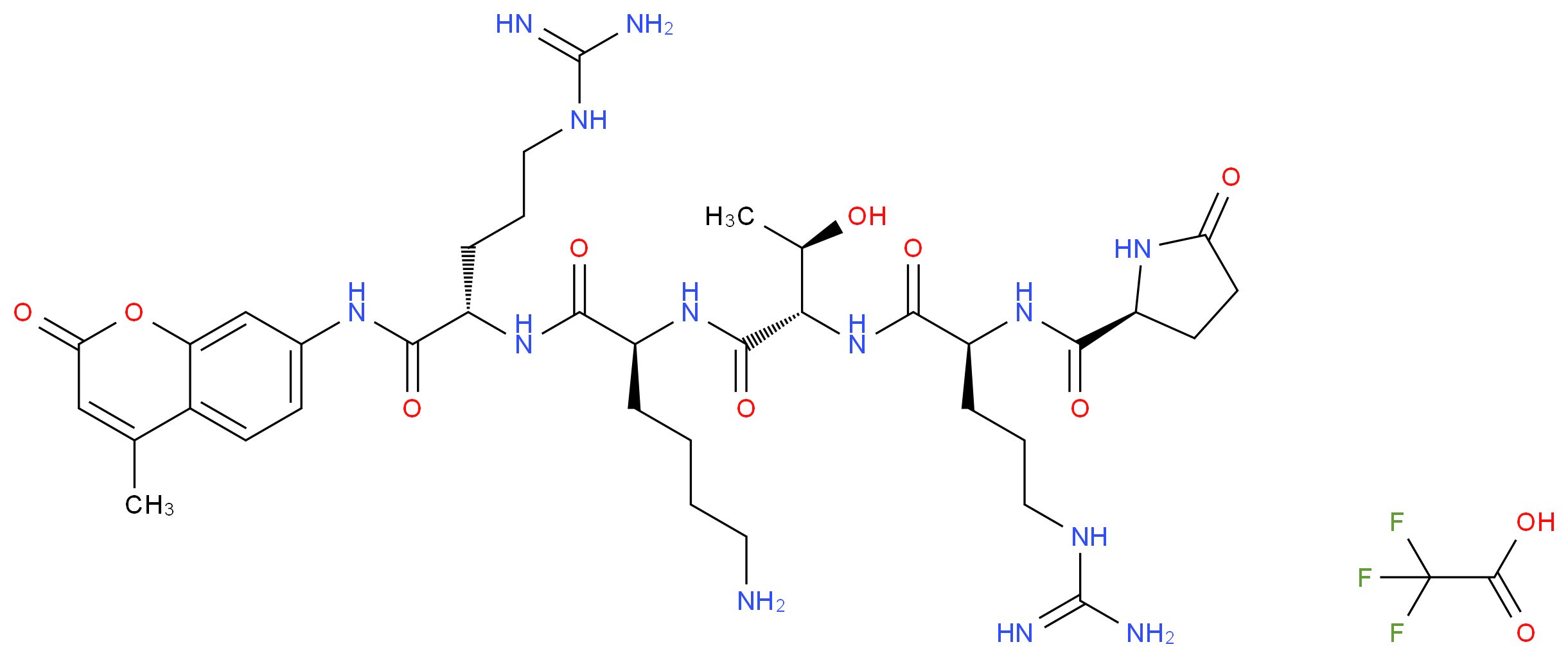 pGlu-Arg-Thr-Lys-Arg-7-amido-4-methylcoumarin trifluoroacetate salt_Molecular_structure_CAS_)