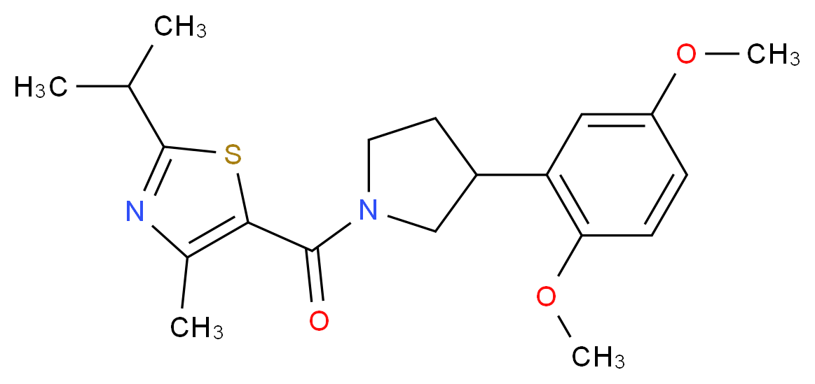 5-{[3-(2,5-dimethoxyphenyl)-1-pyrrolidinyl]carbonyl}-2-isopropyl-4-methyl-1,3-thiazole_Molecular_structure_CAS_)