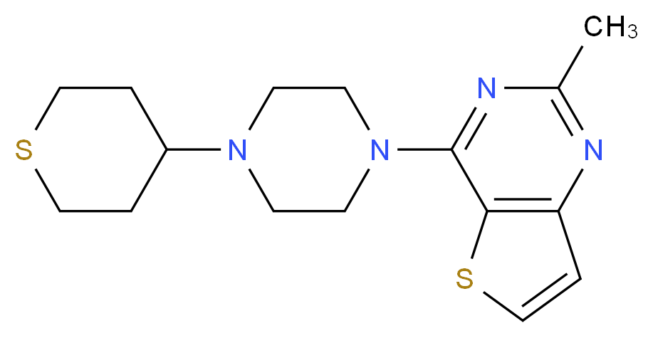 2-methyl-4-[4-(tetrahydro-2H-thiopyran-4-yl)piperazin-1-yl]thieno[3,2-d]pyrimidine_Molecular_structure_CAS_)