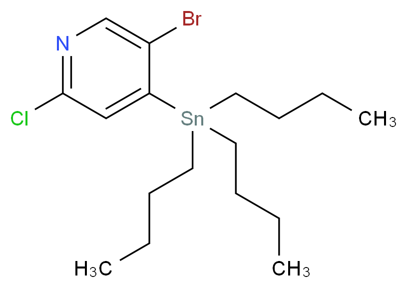5-Bromo-2-chloro-4-(tributylstannyl)pyridine_Molecular_structure_CAS_821773-99-3)