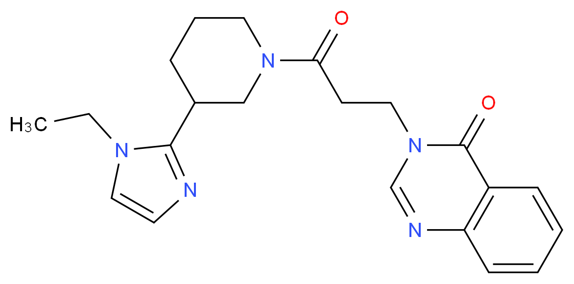3-{3-[3-(1-ethyl-1H-imidazol-2-yl)piperidin-1-yl]-3-oxopropyl}quinazolin-4(3H)-one_Molecular_structure_CAS_)