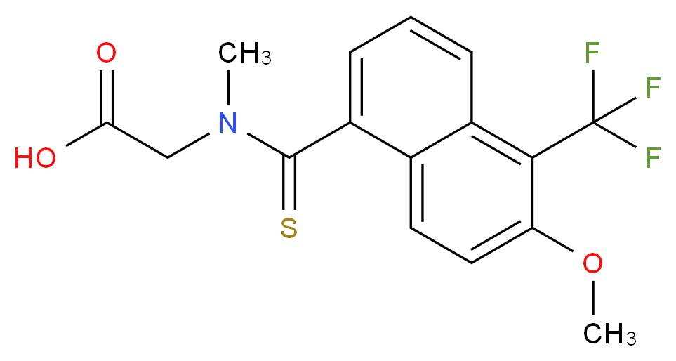 2-(6-Methoxy-N-Methyl-5-(trifluoroMethyl)naphthalene-1-carbothioaMido)acetic acid_Molecular_structure_CAS_82964-04-3)