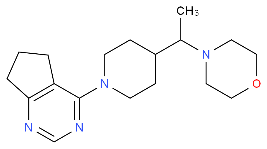 4-{4-[1-(4-morpholinyl)ethyl]-1-piperidinyl}-6,7-dihydro-5H-cyclopenta[d]pyrimidine_Molecular_structure_CAS_)