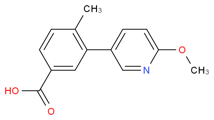 3-(6-methoxypyridin-3-yl)-4-methylbenzoic acid_Molecular_structure_CAS_)