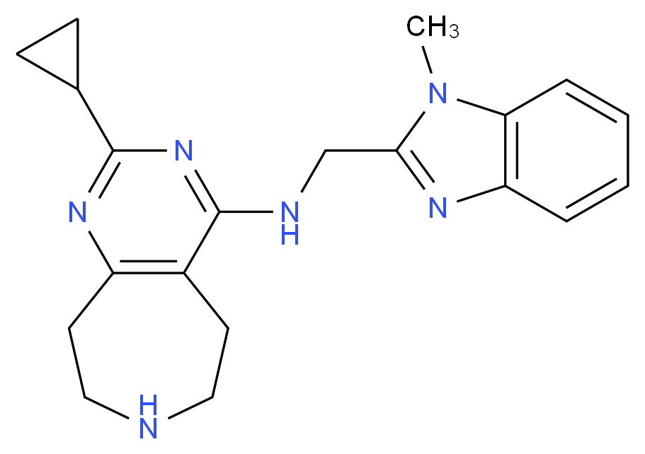 2-cyclopropyl-N-[(1-methyl-1H-benzimidazol-2-yl)methyl]-6,7,8,9-tetrahydro-5H-pyrimido[4,5-d]azepin-4-amine_Molecular_structure_CAS_)