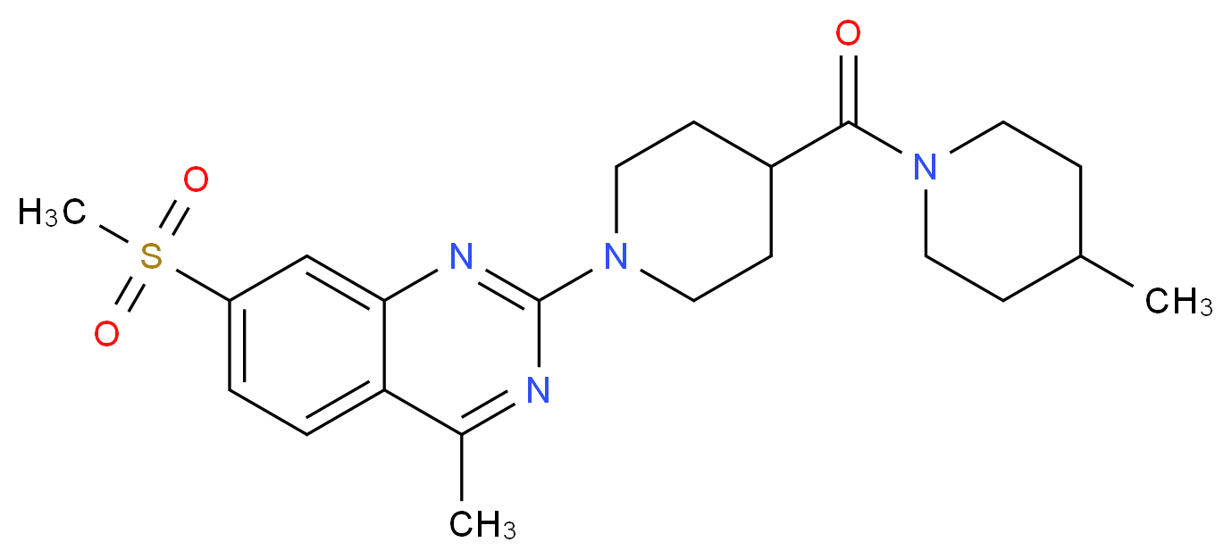 4-methyl-2-{4-[(4-methyl-1-piperidinyl)carbonyl]-1-piperidinyl}-7-(methylsulfonyl)quinazoline_Molecular_structure_CAS_)