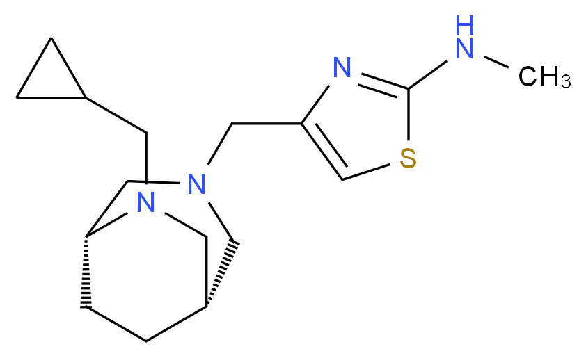 4-{[(1S*,5R*)-6-(cyclopropylmethyl)-3,6-diazabicyclo[3.2.2]non-3-yl]methyl}-N-methyl-1,3-thiazol-2-amine_Molecular_structure_CAS_)