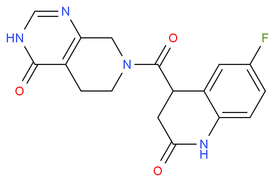 7-[(6-fluoro-2-oxo-1,2,3,4-tetrahydro-4-quinolinyl)carbonyl]-5,6,7,8-tetrahydropyrido[3,4-d]pyrimidin-4(3H)-one_Molecular_structure_CAS_)
