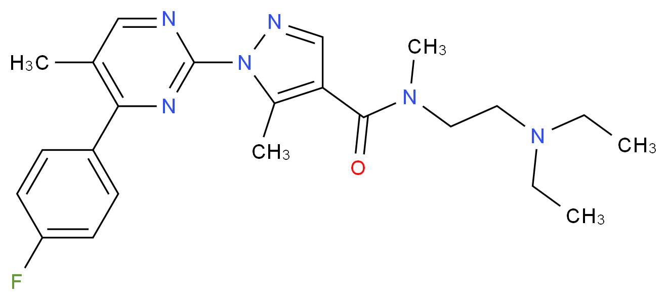 N-[2-(diethylamino)ethyl]-1-[4-(4-fluorophenyl)-5-methyl-2-pyrimidinyl]-N,5-dimethyl-1H-pyrazole-4-carboxamide_Molecular_structure_CAS_)