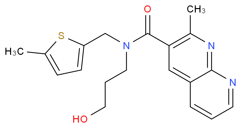 N-(3-hydroxypropyl)-2-methyl-N-[(5-methyl-2-thienyl)methyl]-1,8-naphthyridine-3-carboxamide_Molecular_structure_CAS_)