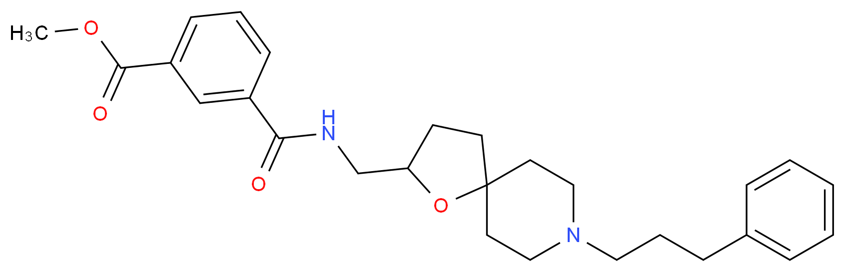 methyl 3-[({[8-(3-phenylpropyl)-1-oxa-8-azaspiro[4.5]dec-2-yl]methyl}amino)carbonyl]benzoate_Molecular_structure_CAS_)