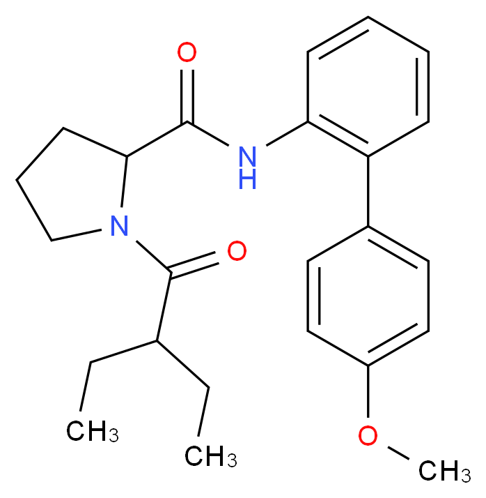 1-(2-ethylbutanoyl)-N-(4'-methoxy-2-biphenylyl)prolinamide_Molecular_structure_CAS_)