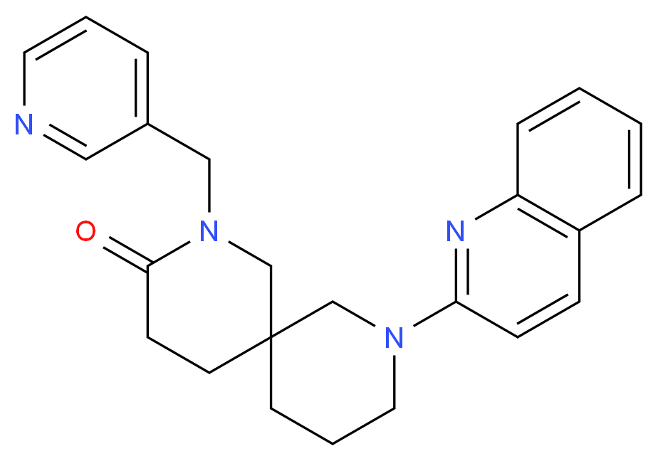 2-(pyridin-3-ylmethyl)-8-quinolin-2-yl-2,8-diazaspiro[5.5]undecan-3-one_Molecular_structure_CAS_)