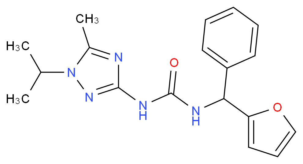 N-[2-furyl(phenyl)methyl]-N'-(1-isopropyl-5-methyl-1H-1,2,4-triazol-3-yl)urea_Molecular_structure_CAS_)