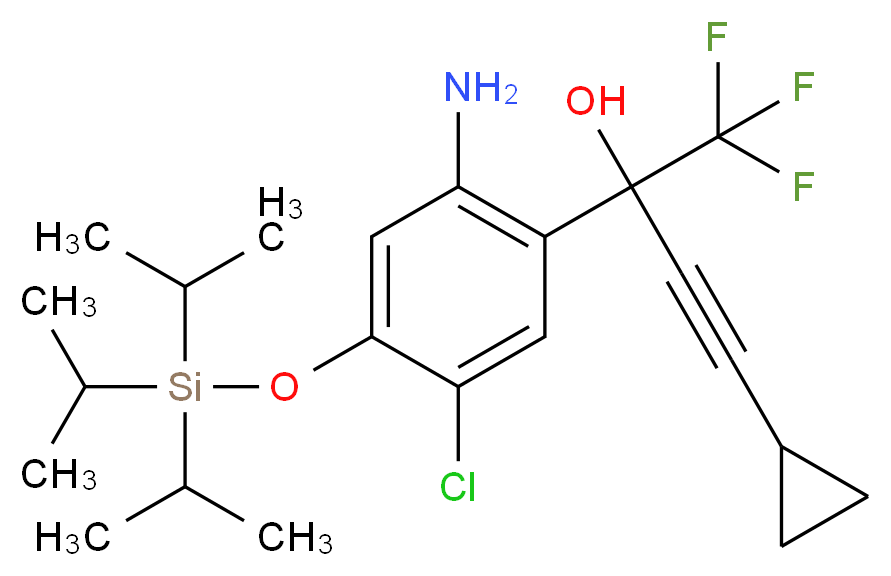 2-Amino-5-chloro-α-(cyclopropylethynyl)-4-isopropylsilyloxy-α-(trifluoromethyl)benzenemethanol_Molecular_structure_CAS_1159977-02-2)