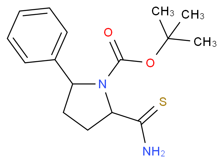 2-PHENYL-5-THIOCARBAMOYL-PYRROLIDINE-1-CARBOXYLIC ACID TERT-BUTYL ESTER_Molecular_structure_CAS_885277-73-6)
