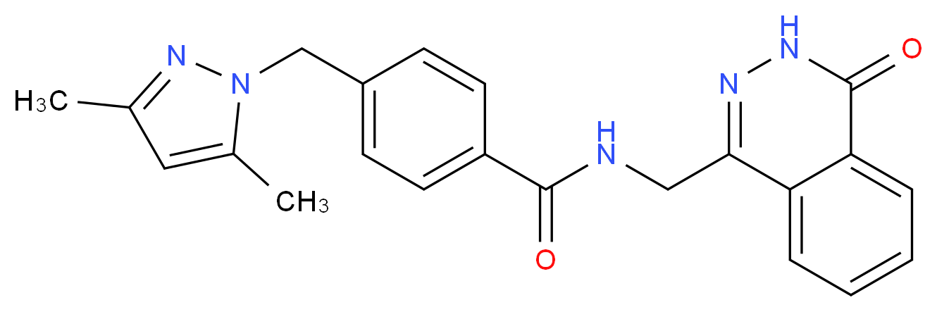 4-[(3,5-dimethyl-1H-pyrazol-1-yl)methyl]-N-[(4-oxo-3,4-dihydro-1-phthalazinyl)methyl]benzamide_Molecular_structure_CAS_)