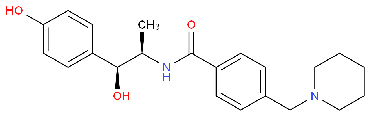 N-[(1R*,2S*)-2-hydroxy-2-(4-hydroxyphenyl)-1-methylethyl]-4-(piperidin-1-ylmethyl)benzamide_Molecular_structure_CAS_)
