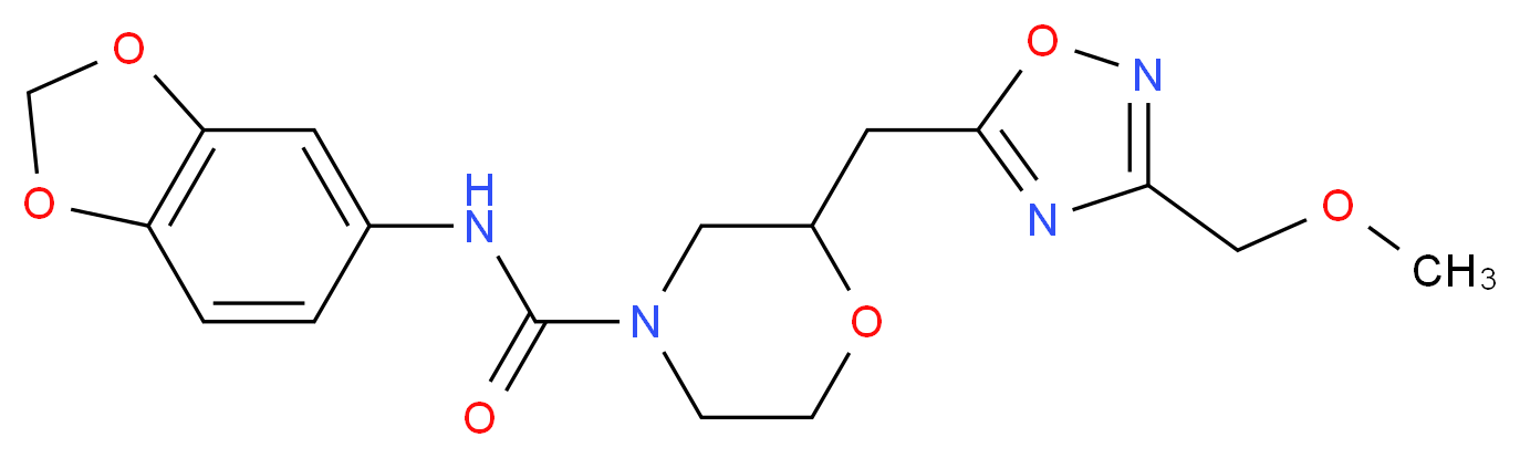 N-1,3-benzodioxol-5-yl-2-{[3-(methoxymethyl)-1,2,4-oxadiazol-5-yl]methyl}morpholine-4-carboxamide_Molecular_structure_CAS_)