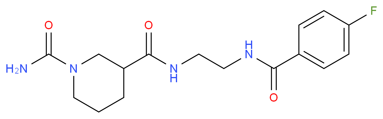 N~3~-{2-[(4-fluorobenzoyl)amino]ethyl}-1,3-piperidinedicarboxamide_Molecular_structure_CAS_)