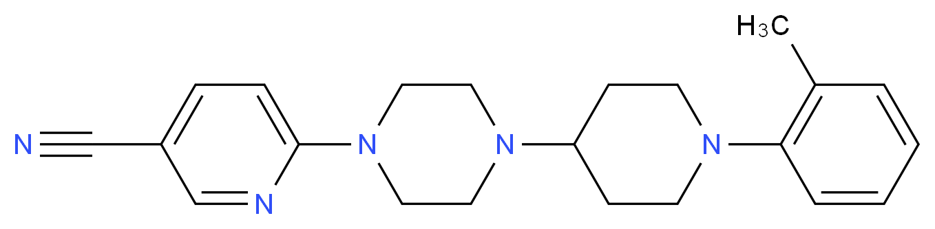 6-{4-[1-(2-methylphenyl)piperidin-4-yl]piperazin-1-yl}nicotinonitrile_Molecular_structure_CAS_)