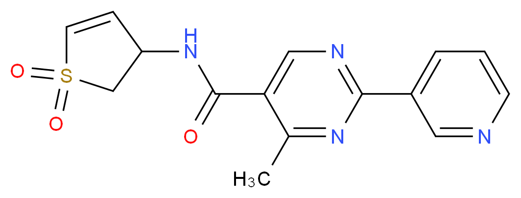 N-(1,1-dioxido-2,3-dihydro-3-thienyl)-4-methyl-2-pyridin-3-ylpyrimidine-5-carboxamide_Molecular_structure_CAS_)