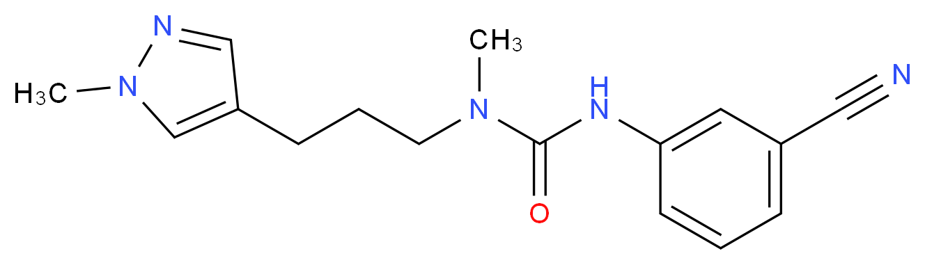 N'-(3-cyanophenyl)-N-methyl-N-[3-(1-methyl-1H-pyrazol-4-yl)propyl]urea_Molecular_structure_CAS_)
