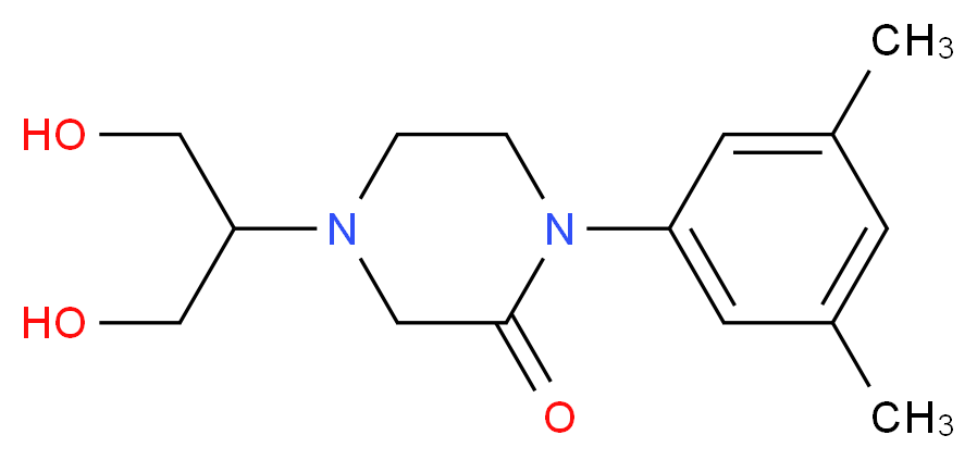 1-(3,5-dimethylphenyl)-4-[2-hydroxy-1-(hydroxymethyl)ethyl]piperazin-2-one_Molecular_structure_CAS_)