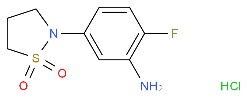 2-(3-amino-4-fluorophenyl)-1$l^{6},2-thiazolidine-1,1-dione hydrochloride_Molecular_structure_CAS_)