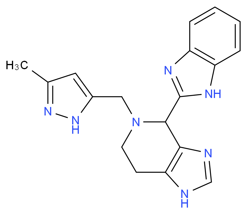 4-(1H-benzimidazol-2-yl)-5-[(3-methyl-1H-pyrazol-5-yl)methyl]-4,5,6,7-tetrahydro-1H-imidazo[4,5-c]pyridine_Molecular_structure_CAS_)