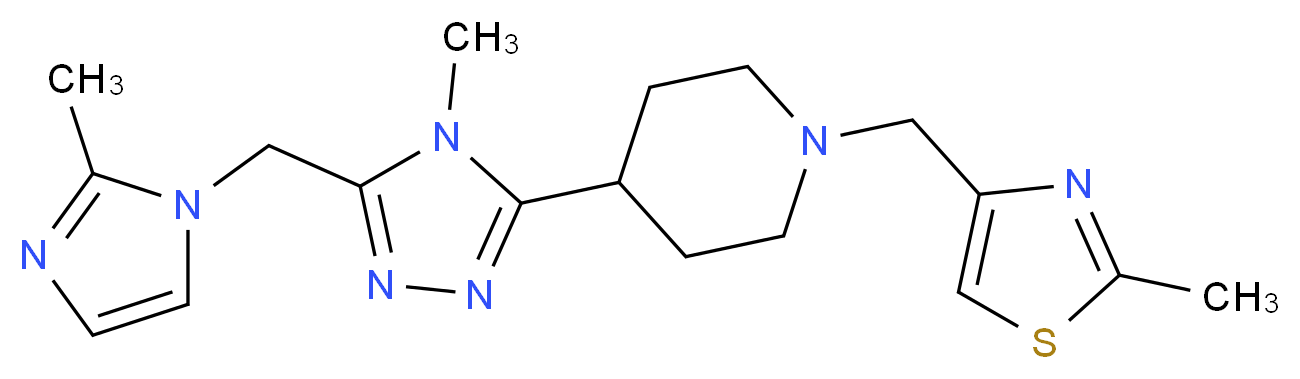 4-{4-methyl-5-[(2-methyl-1H-imidazol-1-yl)methyl]-4H-1,2,4-triazol-3-yl}-1-[(2-methyl-1,3-thiazol-4-yl)methyl]piperidine_Molecular_structure_CAS_)