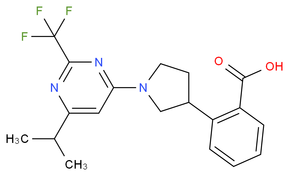 2-{1-[6-isopropyl-2-(trifluoromethyl)-4-pyrimidinyl]-3-pyrrolidinyl}benzoic acid_Molecular_structure_CAS_)